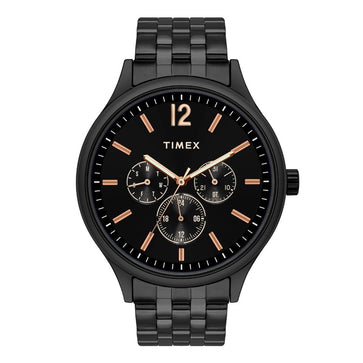 Timex Fashion Men's Black Dial Round Case Multifunction Function Watch -TWEG18405
