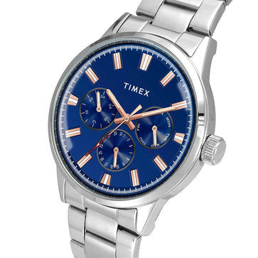 Timex Fashion Men's Blue Dial Round Case Multifunction Function Watch -TWEG19909