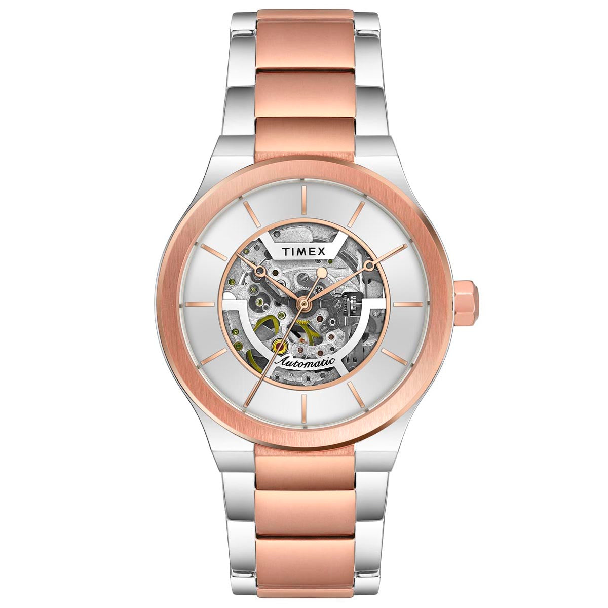 Timex E Class Men's Silver Dial Round Case Automatic Function Watch -TWEG20901