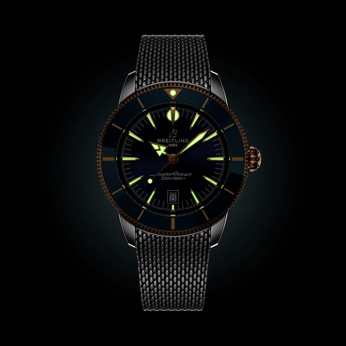 Breitling Superocean Heritage B31 Automatic 44 UB3112161C1A1 – luminous hands and markers in the dark