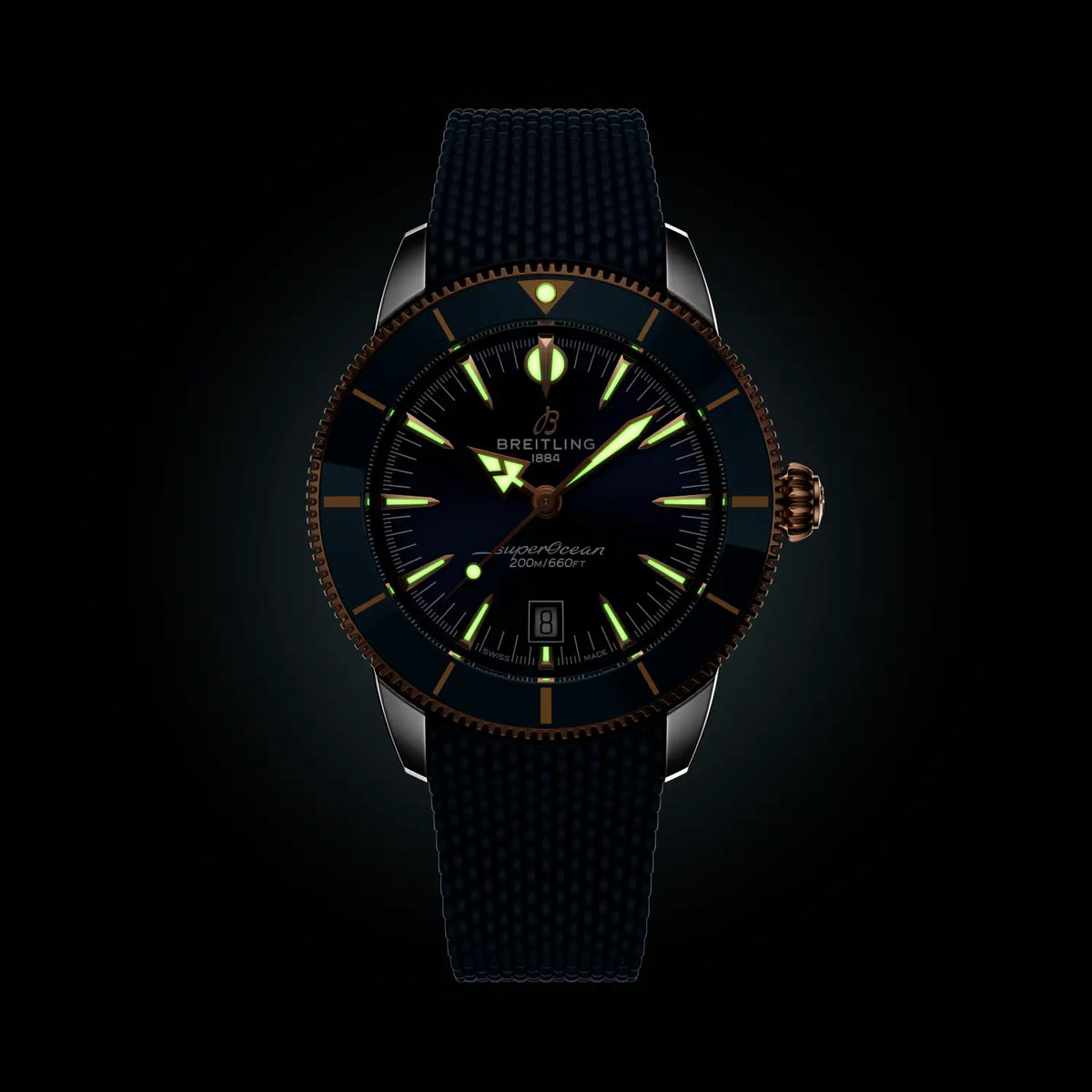 Breitling Superocean Heritage B31 Automatic 44 UB3112161C1S1 – luminous hands and markers in the dark