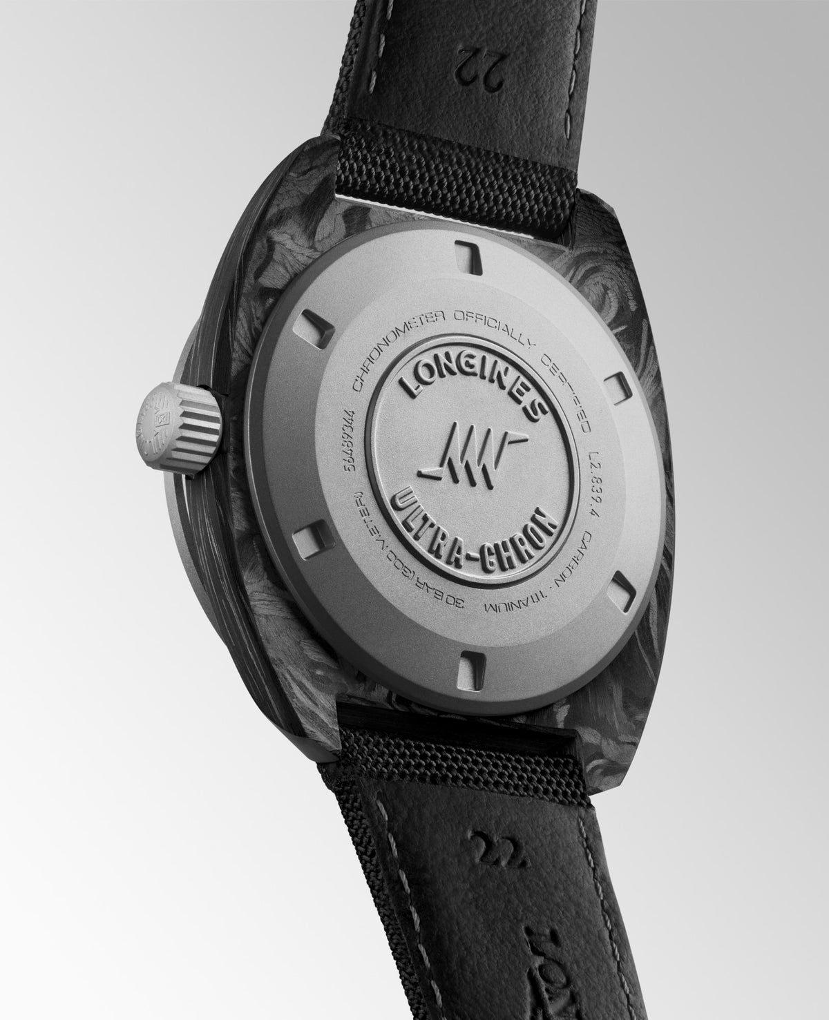 Longines Ultra-Chron Carbon 43mm L2.839.4.52.2 Watch for Men - case-back view