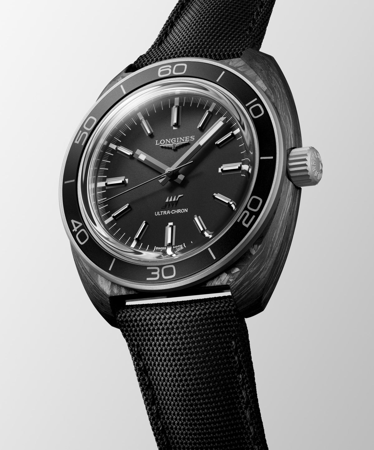 Longines Ultra-Chron Carbon 43mm L2.839.4.52.2 Watch for Men - dial view
