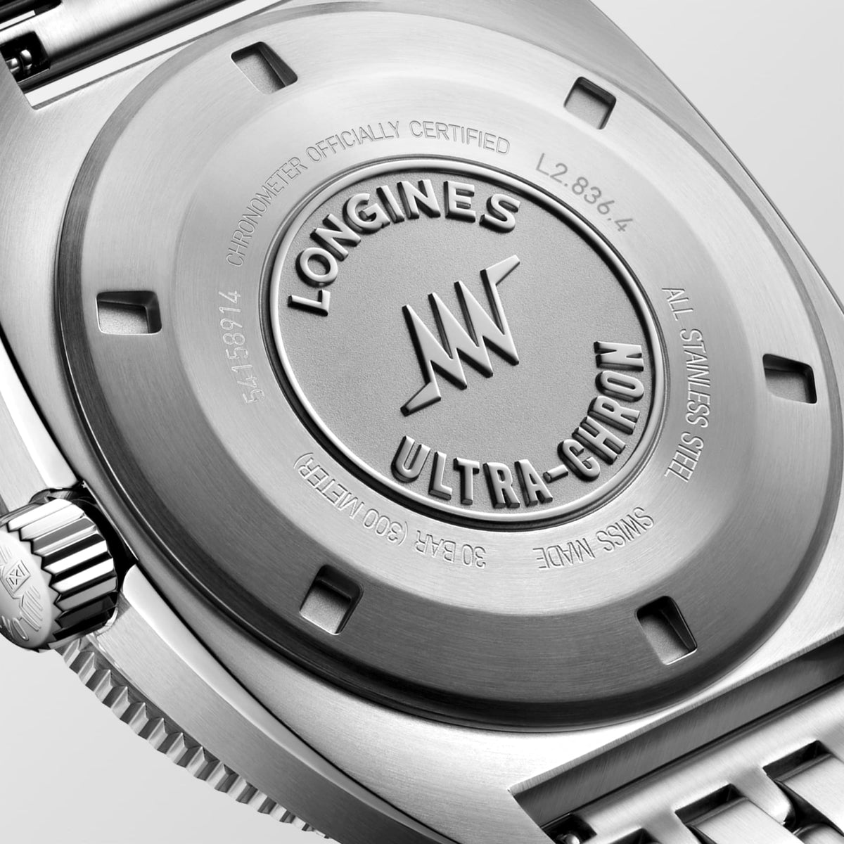 Longines Ultra-Chron 43mm L2.836.4.52.6 Watch for Men - case-back close-up