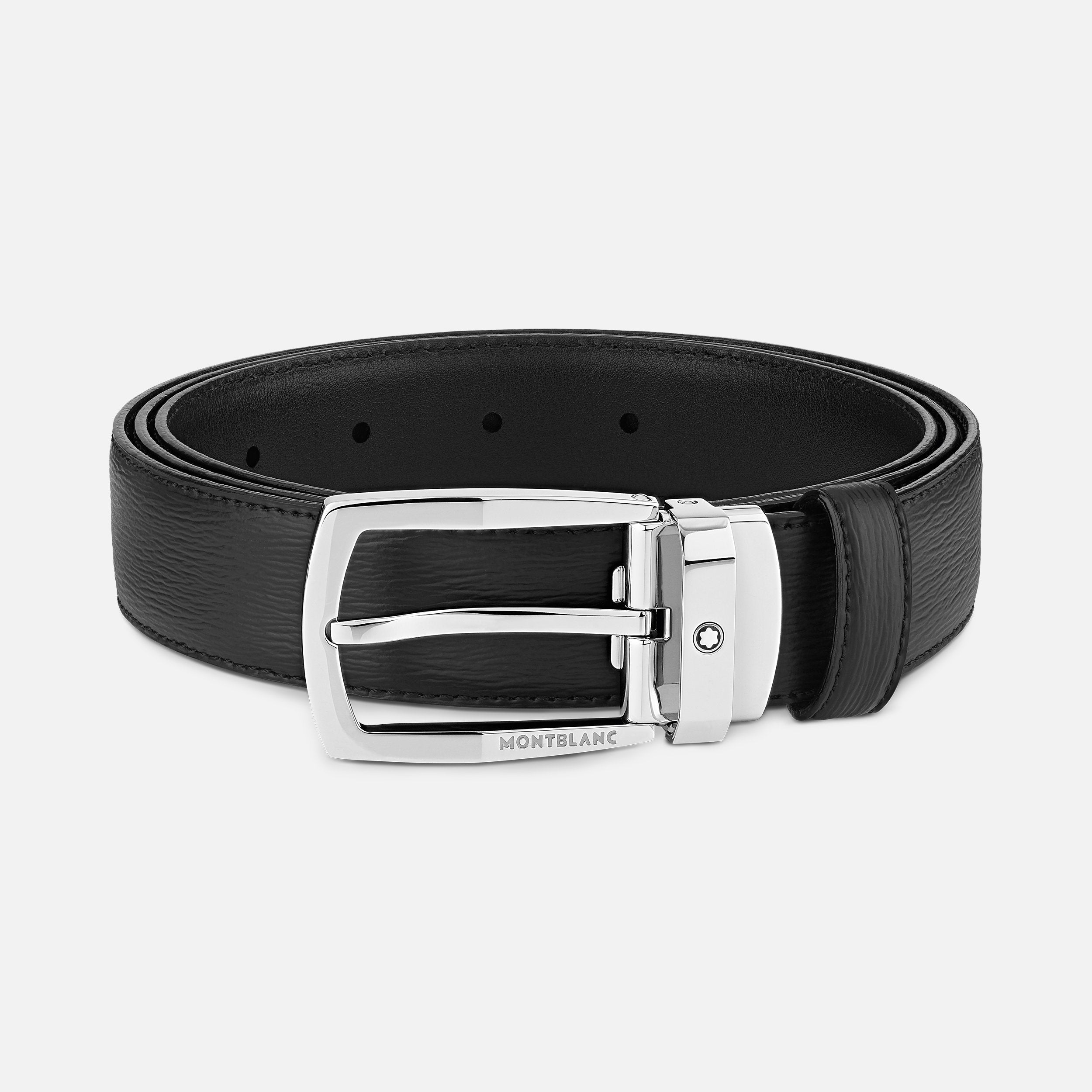 BLACK 30 MM LEATHER BELT-MB116706