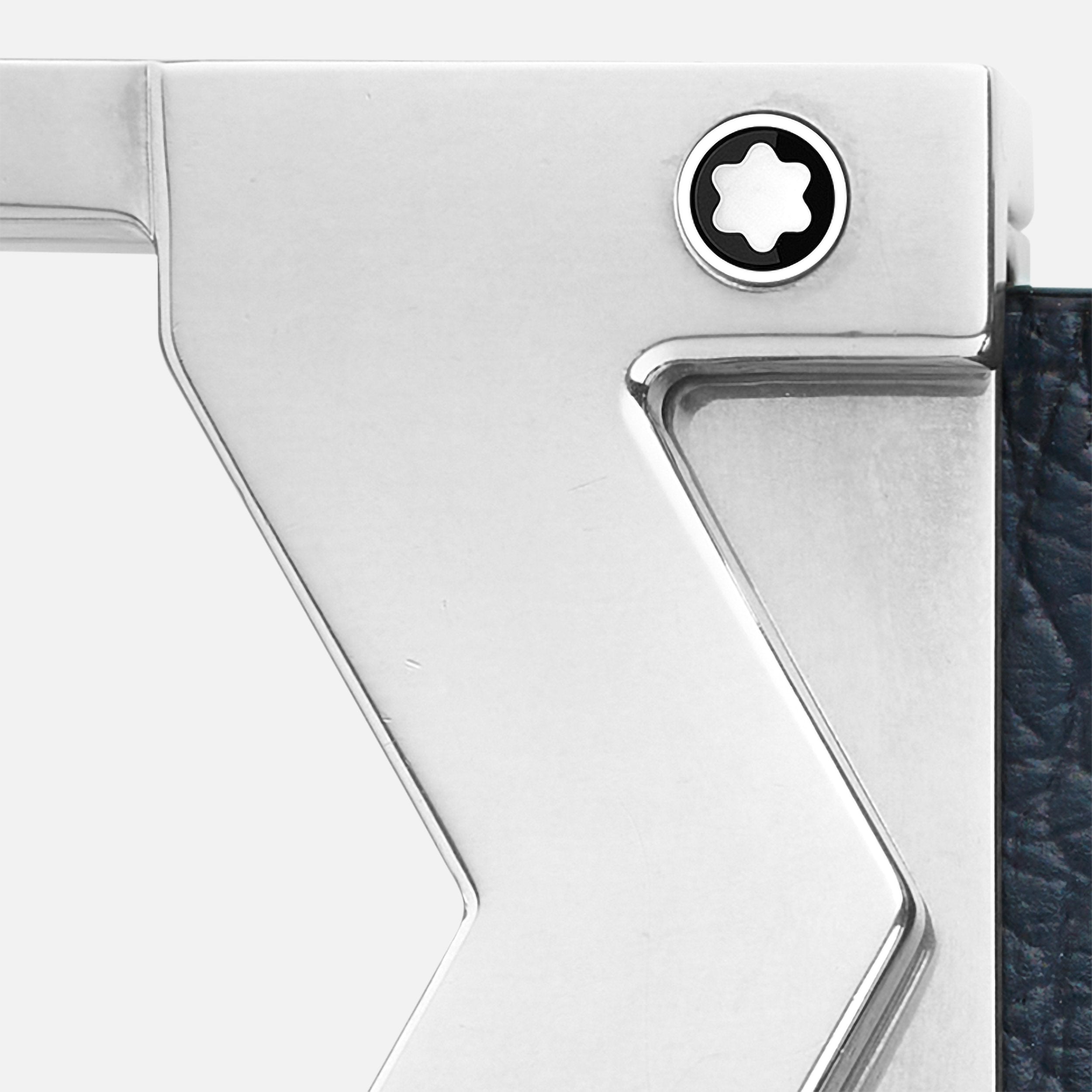 M buckle sfumato blue 35 mm leather belt