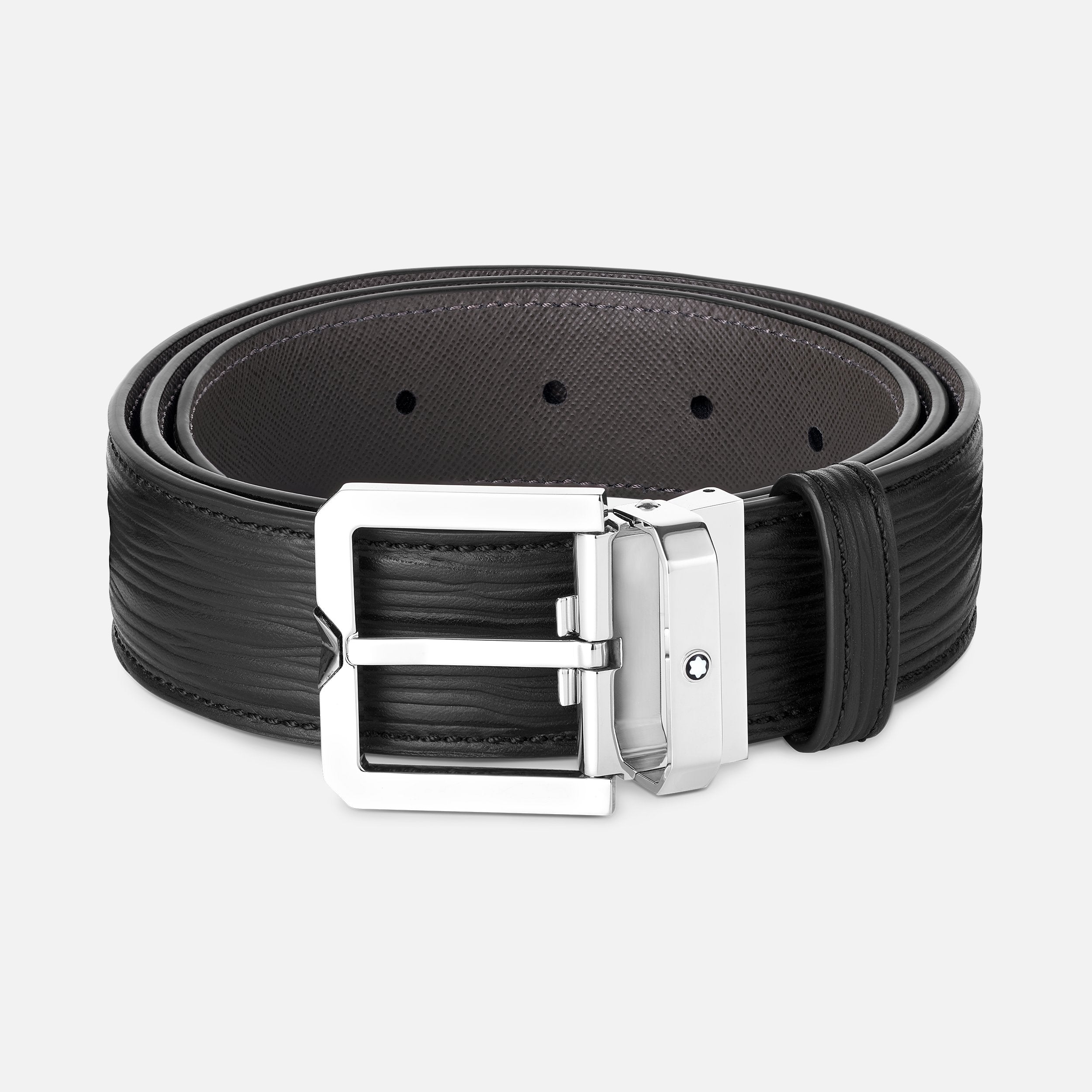 Black 35 mm leather belt-MB131171