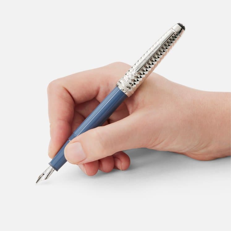 Montblanc Meisterstück Glacier Doué Fountain Pen (F) MB129402 - Kamal Watch Company