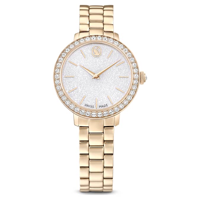 Swiss Made, Metal bracelet, Gold tone, Champagne gold-tone finish