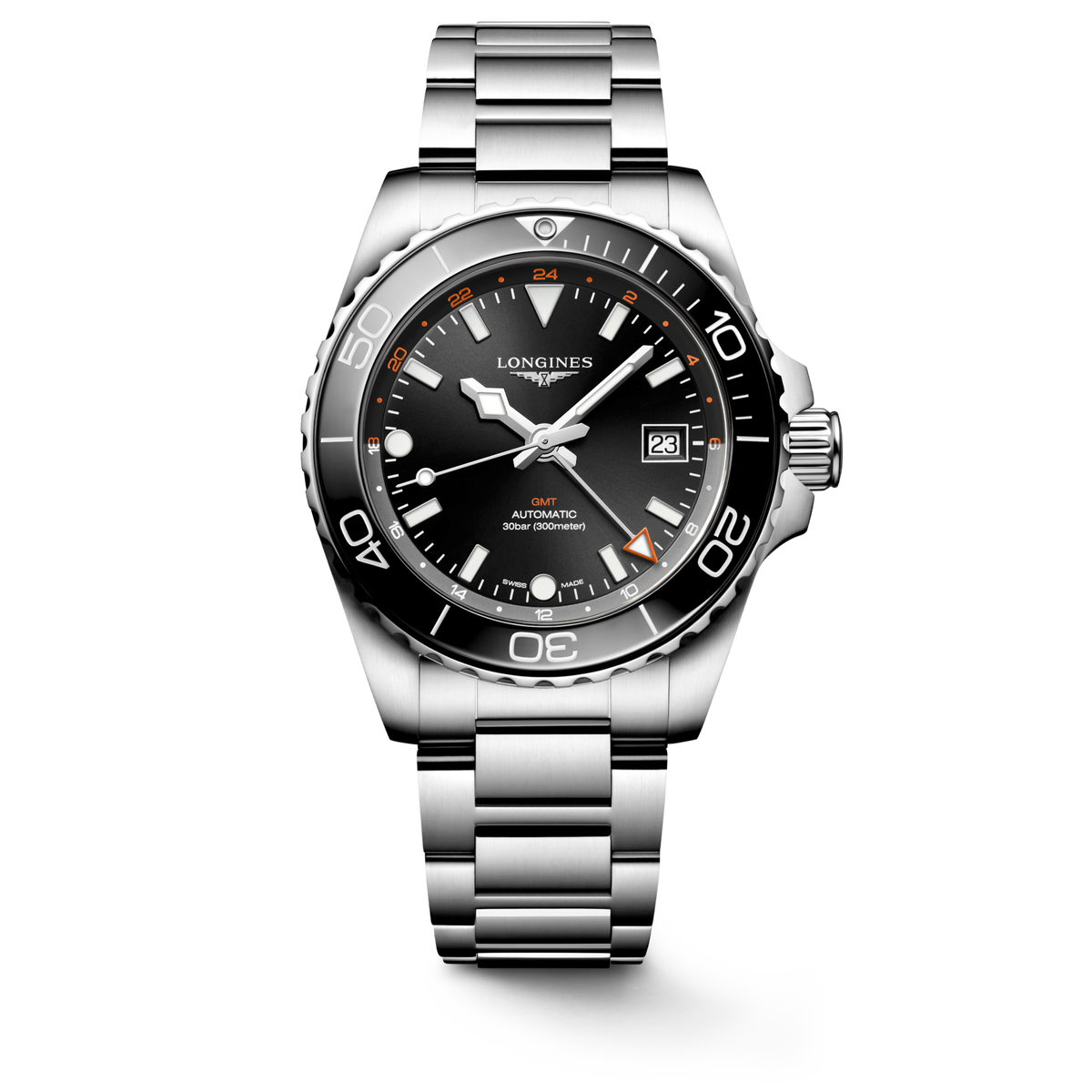 Longines HydroConquest GMT 41mm L3.790.4.56.6 Watch for Men - front view