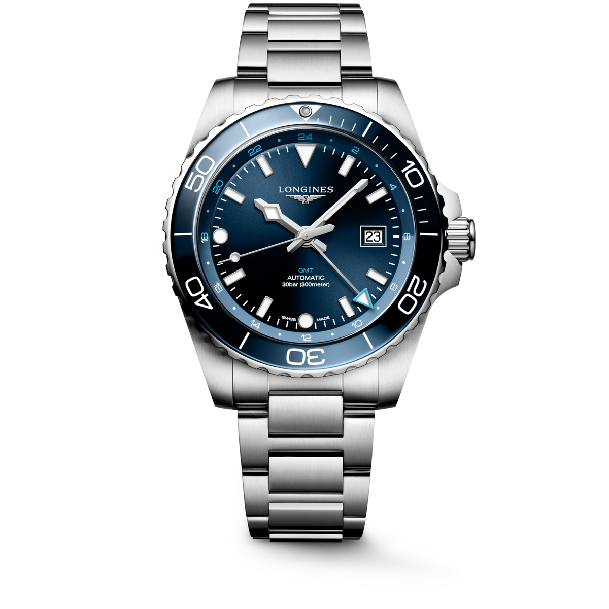 Longines HydroConquest GMT 43mm L3.890.4.96.6 Watch for Men - front view