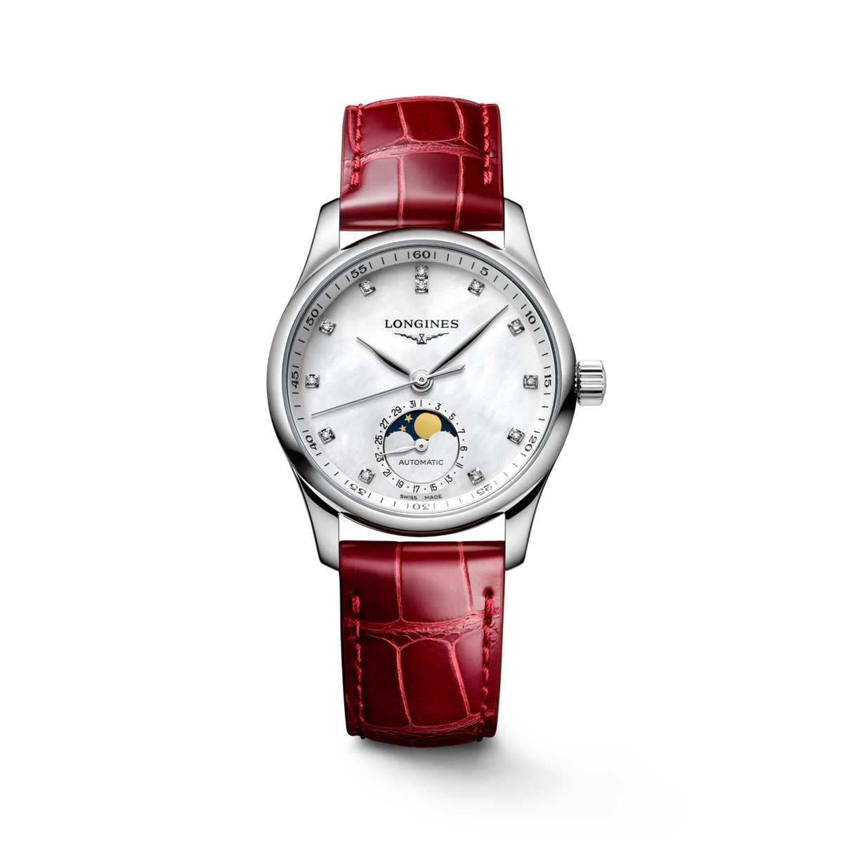Longines Master Collection Moonphase 34mm L2.409.4.87.2 Watch for Women - front view