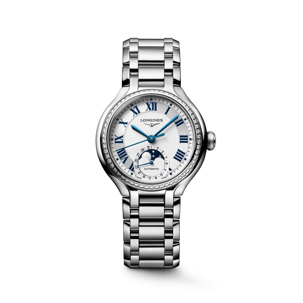 Longines PrimaLuna Moonphase 34mm L8.126.0.71.6 Watch for Women - front view