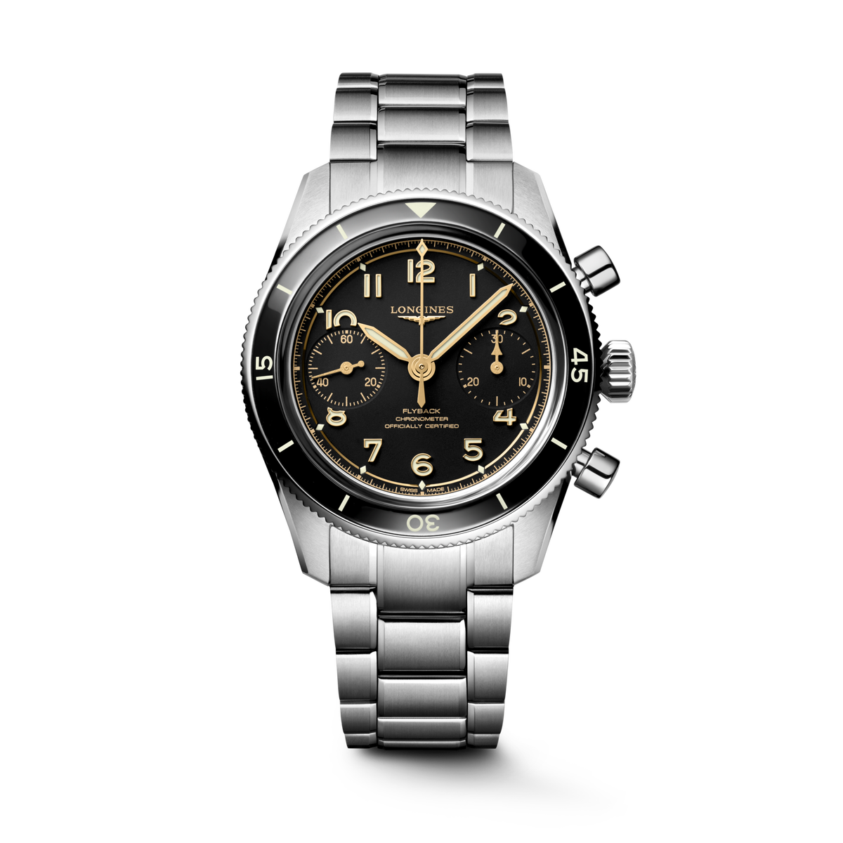 Longines Spirit Pilot Flyback 39.5mm L3.721.4.53.6 Unisex Watch - front view