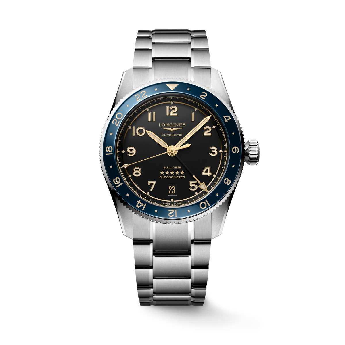 Longines Spirit Zulu Time 39mm L3.802.4.60.6 Unisex Watch - front view