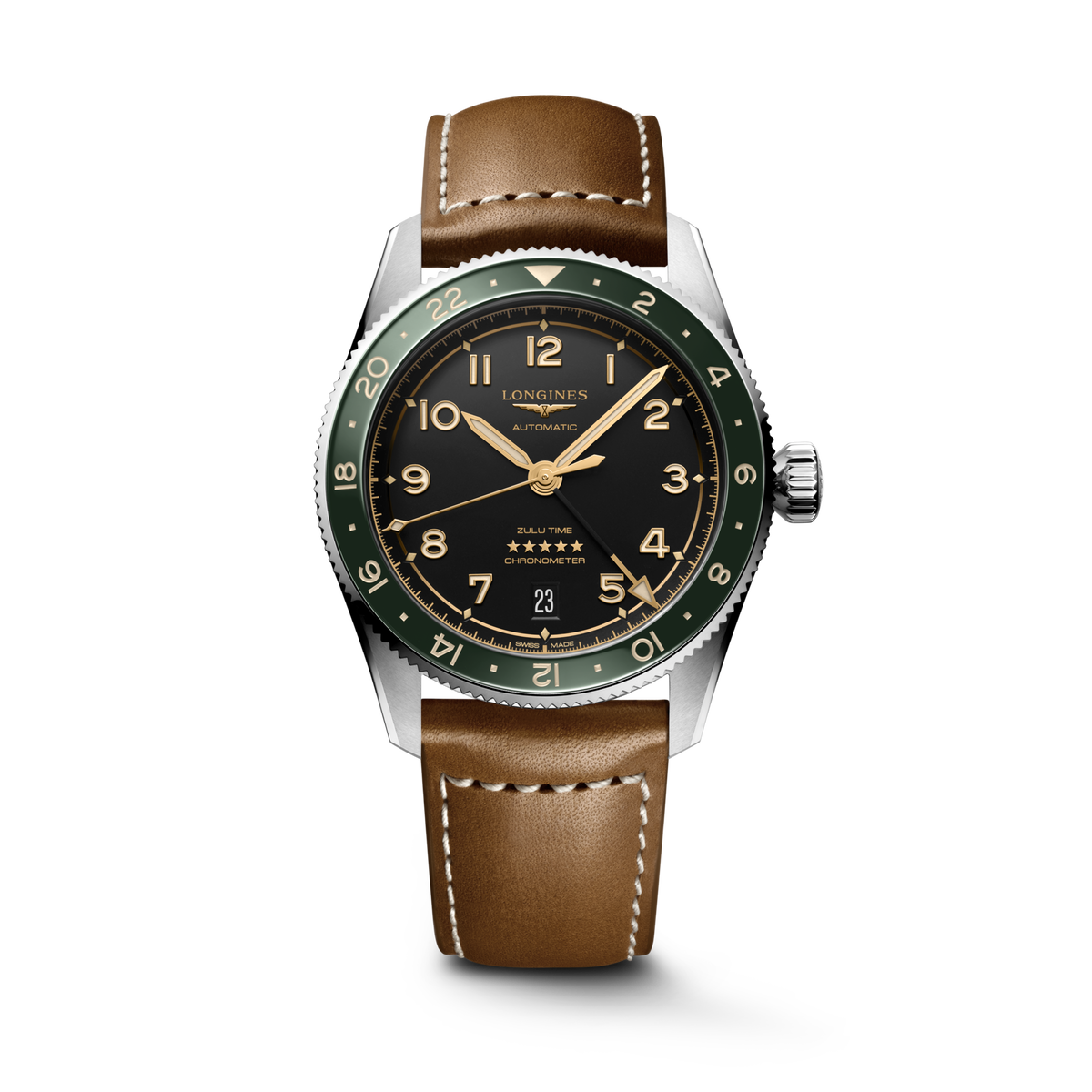 Longines Spirit Zulu Time 39mm L3.802.4.63.2 Unisex Watch - front view