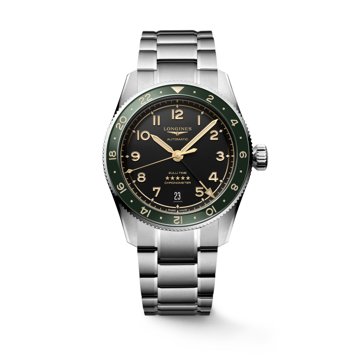 Longines Spirit Zulu Time 39mm L3.802.4.63.6 Unisex Watch - front view