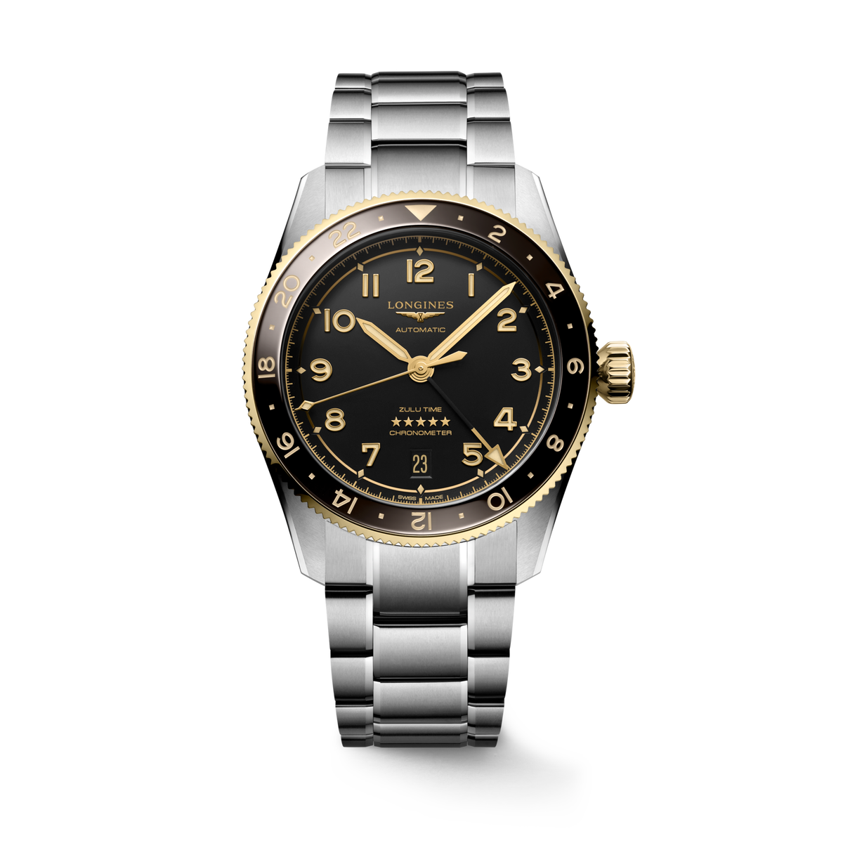 Longines Spirit Zulu Time 39mm L3.802.5.53.6 Unisex Watch - front view