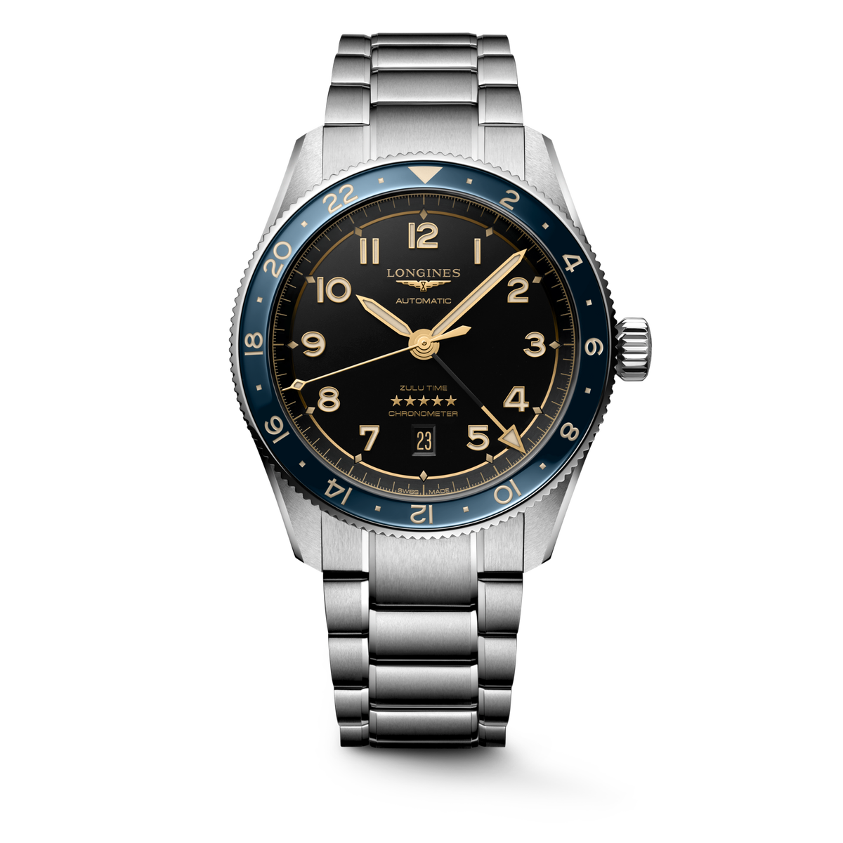 Longines Spirit Zulu Time 42mm L3.812.4.60.6 Watch for Men - front view