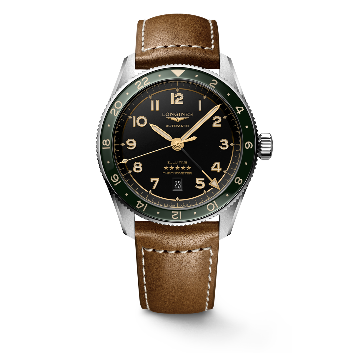 Longines Spirit Zulu Time 42mm L3.812.4.63.2 Watch for Men - front view