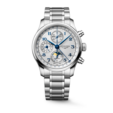 Longines Master Moonphase Men Automatic Silver Dial Chronograph Stainless Steel Watch L29624736