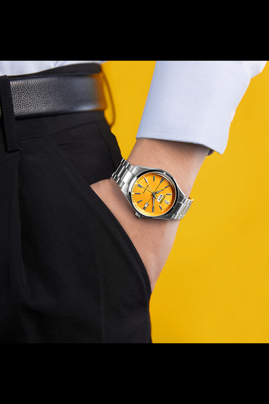 CITIZEN AUTOMATIC GENTS WATCH YELLOW DIAL - NH8391-51Z - Kamal Watch Company