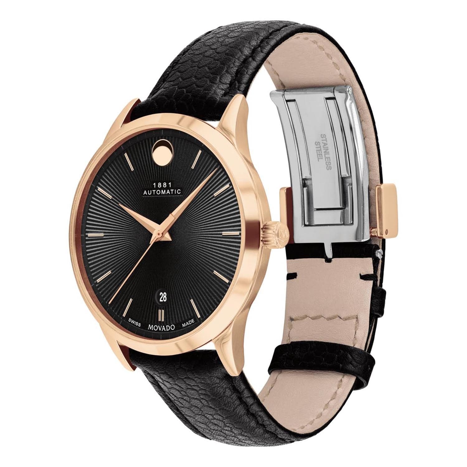 Movado 0607457 1881 Swiss Automatic Black Watch For Men - Kamal Watch Company