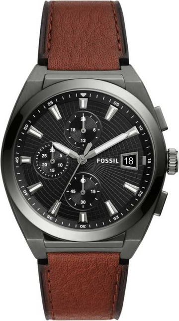 Fossil Everett Chronograph Amber Leather Watch - Kamal Watch Company