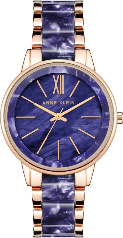 Anne Klein Green Dial Rose Gold Metal Strap Watch NDAK1412NVRG - Kamal Watch Company