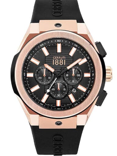 Cerruti CRA163SRB02BK Ruscello chronograph black watch - Kamal Watch Company