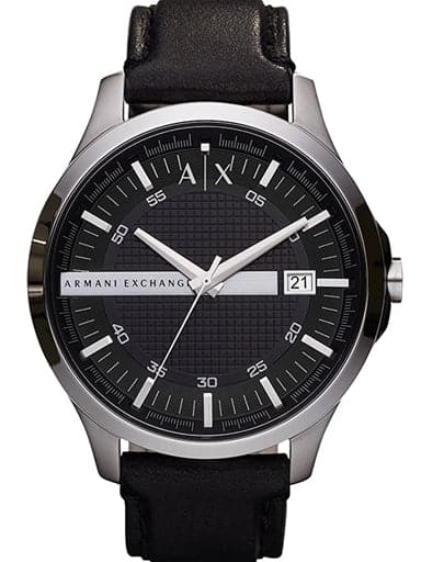 Armani Exchange Whitman Black Dial Black Leather Men's Watch - Kamal Watch Company