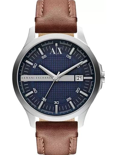 Armani Exchange Navy Dial Brown Leather Men's Watch - Kamal Watch Company