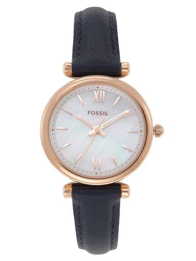 FOSSIL Womens White Dial Leather Analogue Watch - Kamal Watch Company