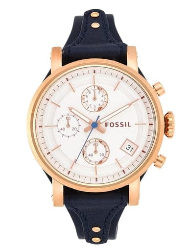Fossil Original Boyfriend Chronograph Navy Leather Watch - Kamal Watch Company