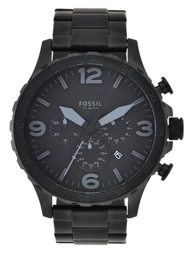 Fossil Nate Chronograph Black Stainless Steel Watch - Kamal Watch Company