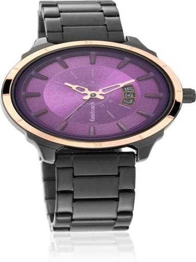 Fastrack All Nighters Purple Dial Stainless Steel Strap Watch - Kamal Watch Company
