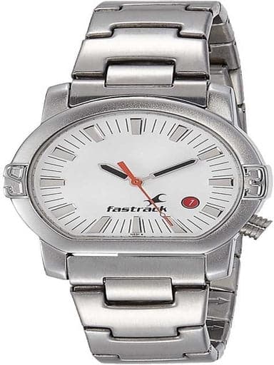 Fastrack White Dial Silver Stainless Steel Strap Men Watch - Kamal Watch Company