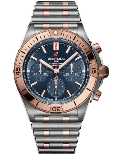 Breitling Chronomat B01 42 Steel & 18k red gold - Blue Dial Automatic Watch - Kamal Watch Company