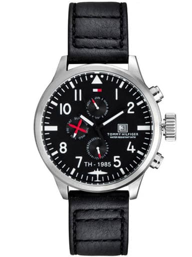 Tommy Hilfiger Black Dial Black Leather Strap Men's Watch NTH1790683/D - Kamal Watch Company