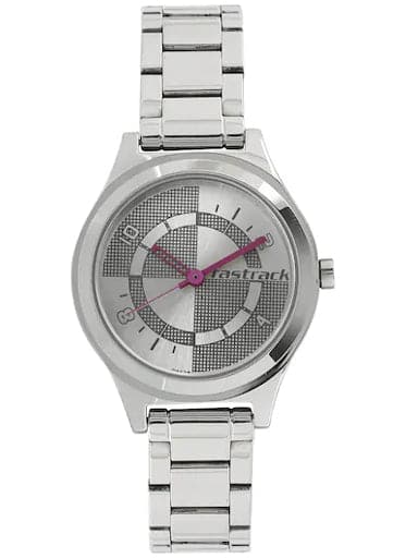 Fastrack Checkmate Bicolour Dial Stainless Steel Strap Watch - Kamal Watch Company
