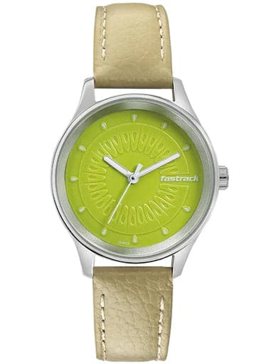Fastrack Green Dial Leather Strap Watch - Kamal Watch Company