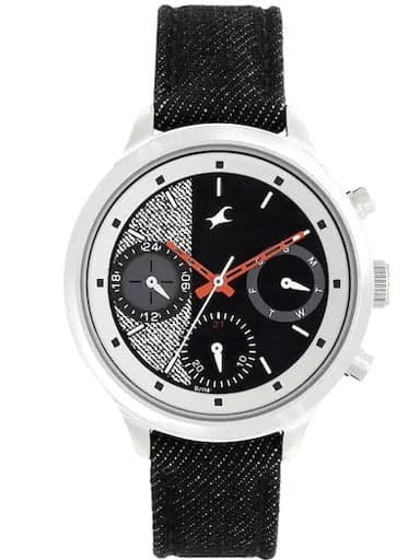 Fastrack Black Dial Black Denim Strap Watch - Kamal Watch Company