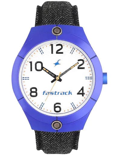 Fastrack White Dial Black Denim Strap Watch - Kamal Watch Company