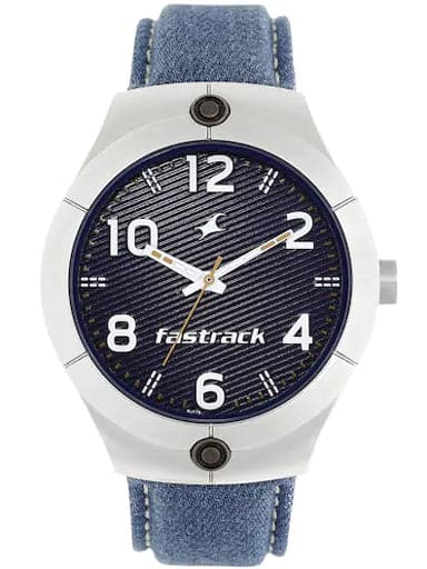 Fastrack Black Dial Blue Denim Strap Watch - Kamal Watch Company