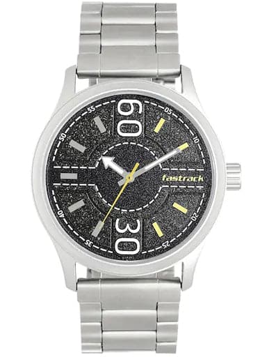 Fastrack Road Trip Black Dial Stainless Steel Strap Watch - Kamal Watch Company