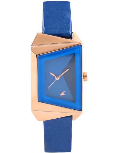 Fastrack Blue Dial Blue Leather Strap Watch - Kamal Watch Company