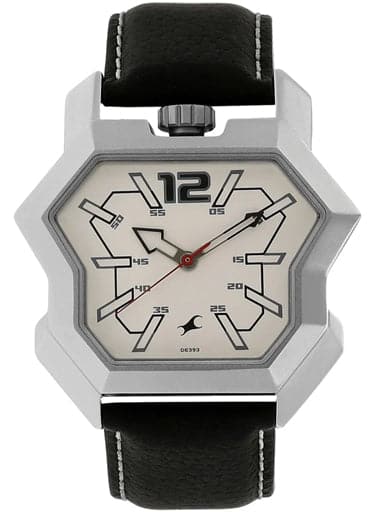 Fastrack White Dial Black Leather Strap Watch - Kamal Watch Company