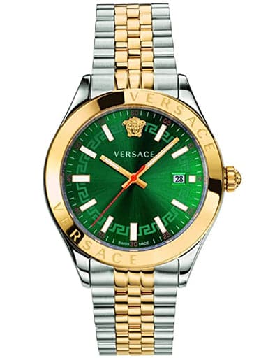 Versace Hellenyium Green Dial Two-Tone Stainless Steel Men's Watch - Kamal Watch Company