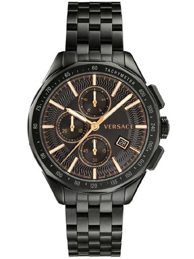 Versace Glaze Round Analog Black Dial Men Watch - Kamal Watch Company