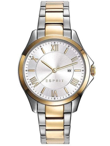 ESPRIT Silver Dial Two Tone Metal Strap Women's Watch ES109262003 - Kamal Watch Company